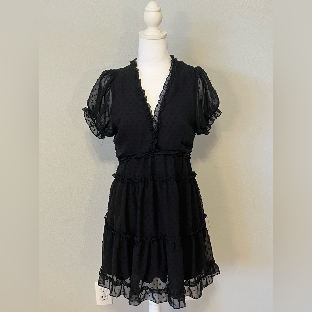 Elegant Black Ruffled Dress